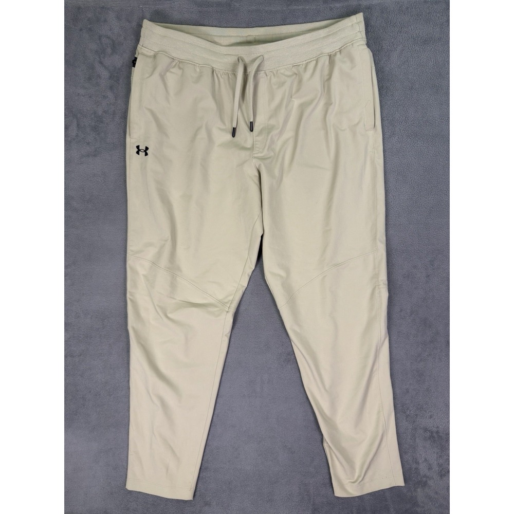 Under Armour Pants Mens 2XL Tan Khaki Sportstyle Woven Mens Tapered 1388017